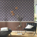 Papier peint intissé rayures PARTITION cuivre - Belle Epoque Casadeco