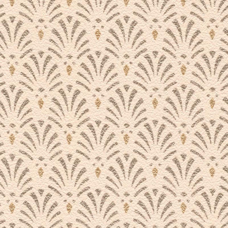 Papier peint Coquilles Art Déco rose pastel - Rasch - 808414