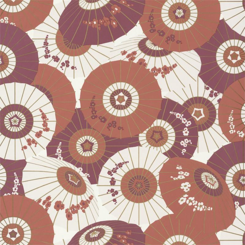 Papier peint Wagaza terracotta et gold - HANAMI - Caselio - HAN100323210