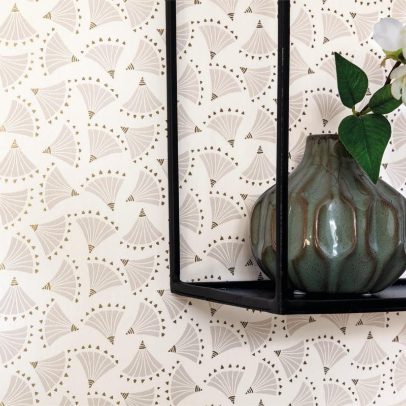 Papier peint Origami beige - HANAMI - Caselio - HAN100361121