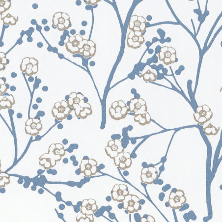 Papier peint Sakura bleu gris - HANAMI - Caselio - HAN100346626