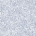 Papier peint floral KONOHA bleu porcelaine - HANAMI - Caselio