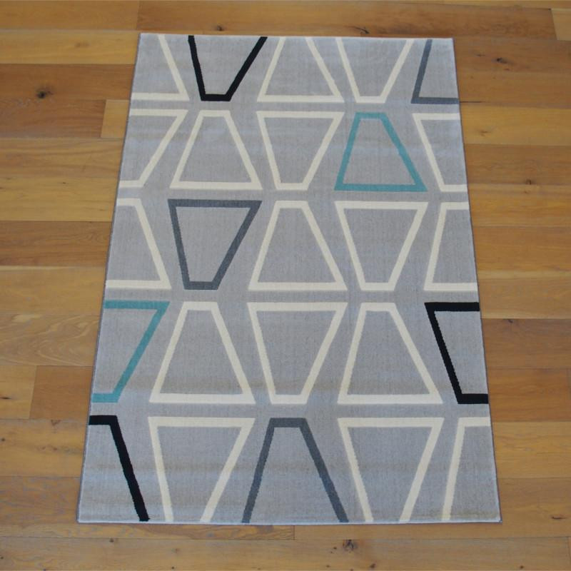 Tapis velours ras "Triangles Imparfaits gris clair" - Canvas BALTA