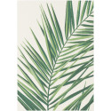 Tapis tissé Tropical - Feuillage vert sur fond écru - STAR - 140x200cm