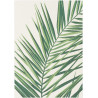 Tapis tissé Tropical - Feuillage vert sur fond écru - STAR - 140x200cm