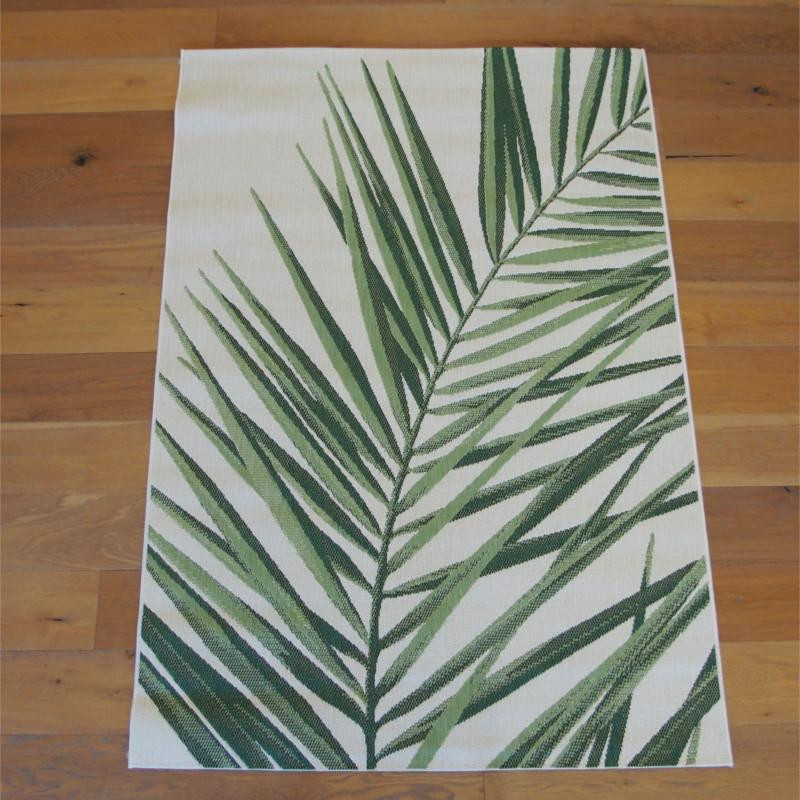 Tapis corde "Tropical feuillage vert écru" - Star BALTA 140x200