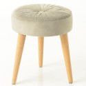 Tabouret Sathine en satin gris - 37x41cm - Amadeus - 139022