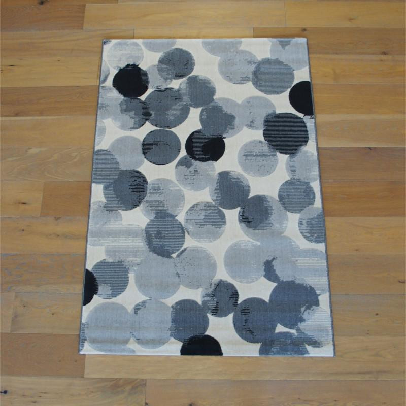 Tapis moderne Ronds gris sur fond écru - Canvas - 120x170cm