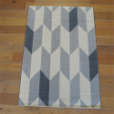 Tapis moderne à motif géométrique écru et gris - Canvas - 140x200cm
