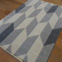 Tapis moderne à motif géométrique écru et gris - Canvas - 140x200cm