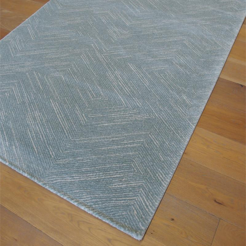 Tapis bleu pastel motif géométrique fondu - 140x200 - OPUS - BALTA