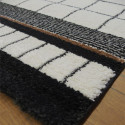 Tapis moderne quadrillé écru et noir - 140x200cm - ELLE - BALTA