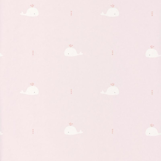 Papier peint intissé Baleines rose corail - HAPPY DREAMS Casadeco