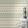 Papier peint intissé Diane motif art déco vert gold - Most Fabulous Rasch