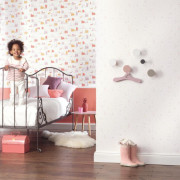 Papier peint intissé enfant Small Village rose/corail - HAPPY DREAMS Casadeco