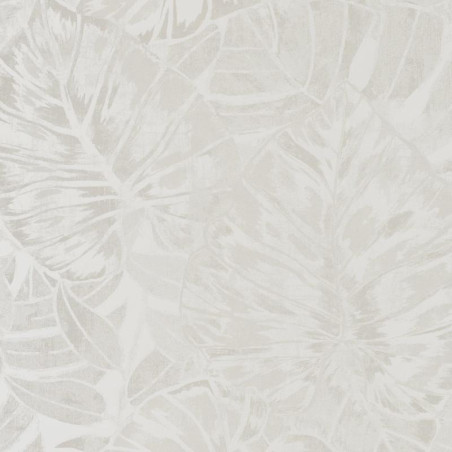 Papier peint Feuilles blanc irisé - PANAMA - Casadeco - PANA81070128