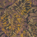 Papier peint Feuilles jaune curry et prune - PANAMA - Casadeco - PANA81072516