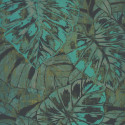 Papier peint FEUILLES vert mousse / emeraude - PANAMA- Casadeco