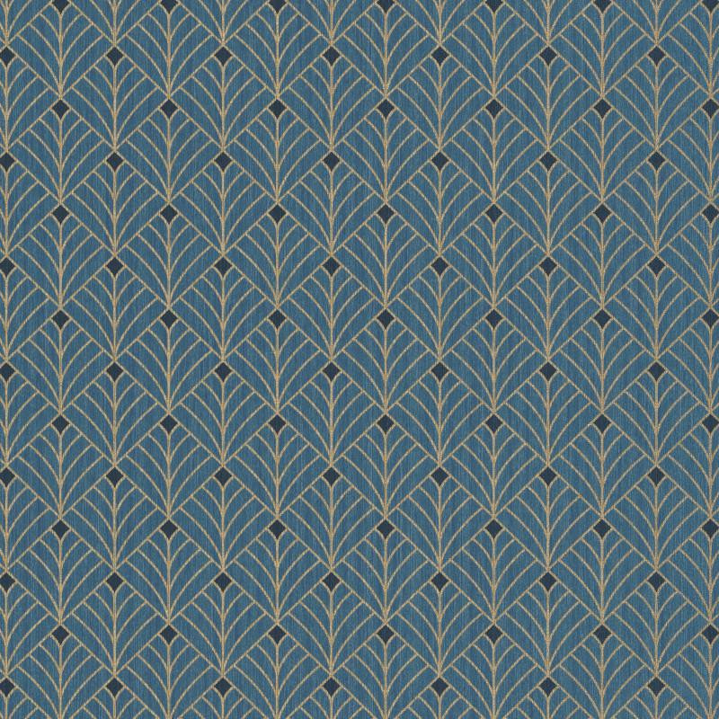 Papier peint Mistinguett bleu canard et doré - SCARLETT - Caselio - SRL100436053