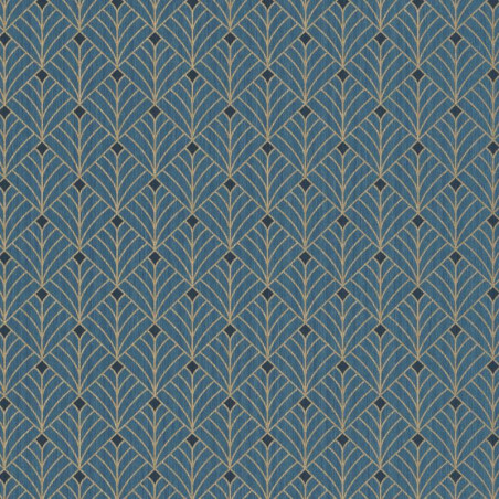 Papier peint Mistinguett bleu canard et doré - SCARLETT - Caselio - SRL100436053