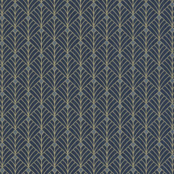 Papier peint Mistinguett bleu nuit et doré - SCARLETT - Caselio - SRL100436120