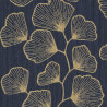 Papier peint GINKGO bleu nuit et doré - SCARLETT - Caselio