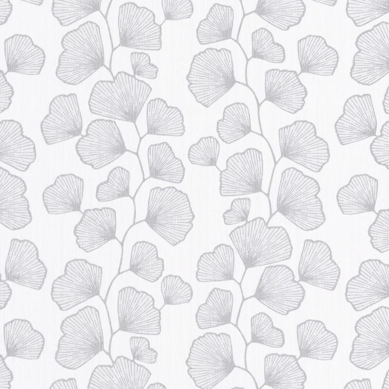 Papier peint GINKGO blanc et gris- SCARLETT - Caselio