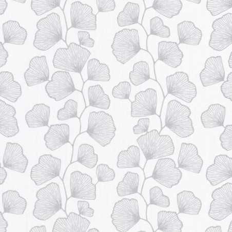 Papier peint Ginkgo blanc et gris - SCARLETT - Caselio - SRL100480000