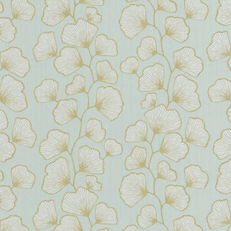 Papier peint Ginkgo vert d'eau et doré - SCARLETT - Caselio - SRL100487003