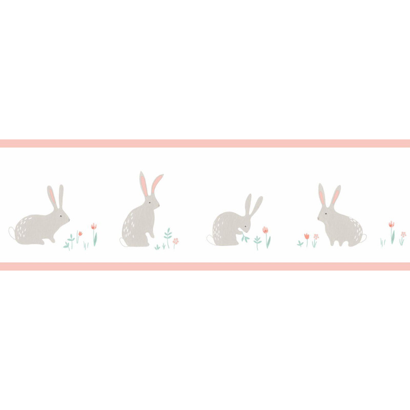 Frise enfant Bunny rose à motif lapins - HAPPY DREAMS Casadeco