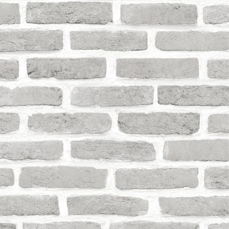 Papier peint Mur de Briques gris - ROLL IN STONES - Ugepa - J66609