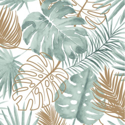 Papier peint Palmes Jungle vert et cuivre - ESCAPADE - Ugepa - L60404