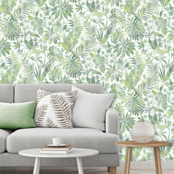 Papier peint Feuillage Tropical et Oiseaux vert - ESCAPADE - Ugepa - L68504