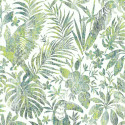 Papier peint Feuillage Tropical et Oiseaux - vert - Ugepa
