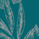 Papier peint Feuillage Tropical et Oiseaux bleu canard et argent - ESCAPADE - Ugepa - L70701