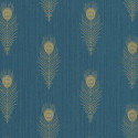 Papier peint Peacock bleu canard et doré - SCARLETT - Caselio - SRL100466060