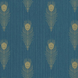 Papier peint Peacock bleu canard et doré - SCARLETT - Caselio - SRL100466060