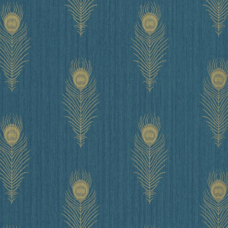 Papier peint Peacock bleu canard et doré - SCARLETT - Caselio - SRL100466060