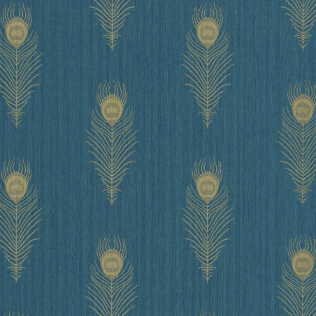 Papier peint Peacock bleu canard et doré - SCARLETT - Caselio - SRL100466060