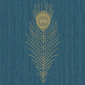 Papier peint Peacock bleu canard et doré - SCARLETT - Caselio - SRL100466060