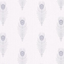 Papier peint Peacock blanc et argenté - SCARLETT - Caselio - SRL100460096