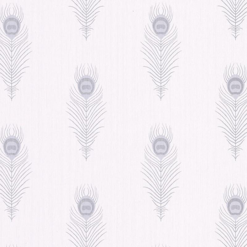 Papier peint Peacock blanc et argenté - SCARLETT - Caselio - SRL100460096