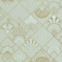 Papier peint Golden Years vert amande et or - SCARLETT - Caselio - SRL100457098