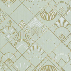 Papier peint Golden Years vert amande et or - SCARLETT - Caselio - SRL100457098