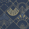 Papier peint GOLDEN YEARS bleu nuit et or - SCARLETT - Caselio