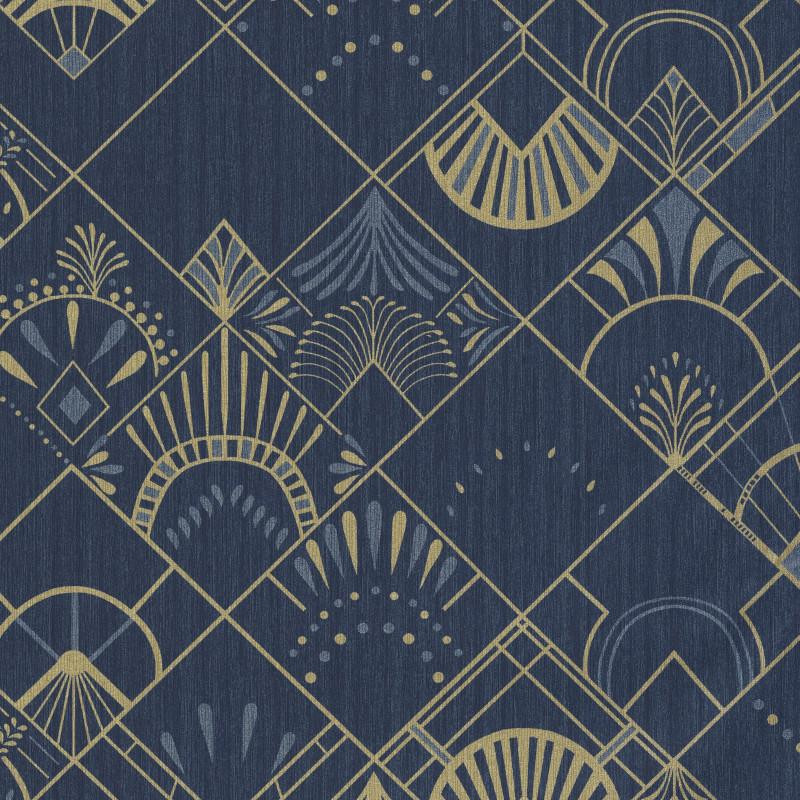 Papier peint Golden Years bleu nuit et or - SCARLETT - Caselio - SRL100456023