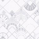 Papier peint GOLDEN YEARS blanc et gris argenté - SCARLETT - Caselio
