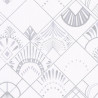 Papier peint GOLDEN YEARS blanc et gris argenté - SCARLETT - Caselio