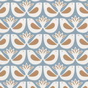 Papier peint FREEDOM bleu céleste, doré - HYGGE- CASELIO
