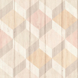 Papier peint Cubes bois rose et beige - INSPIRATION WALL - Grandeco - IW2001